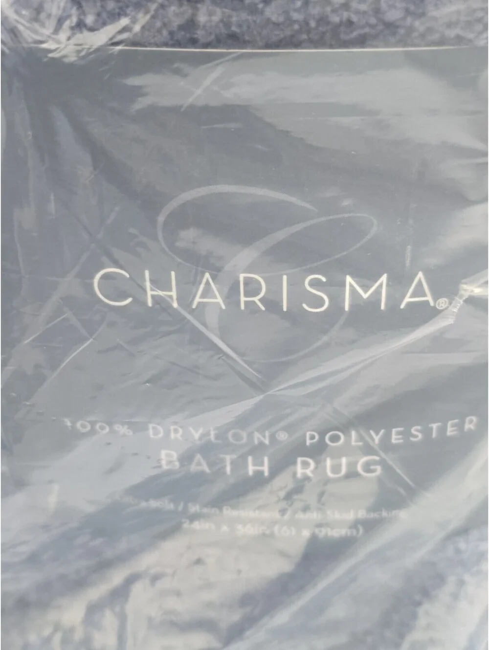 2 PACK - Charisma Drylon Trellis Bath Rugs Grey Flint Stone 24in x 36in